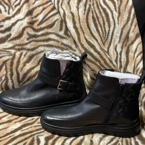 Black Quilted Ankle Boots